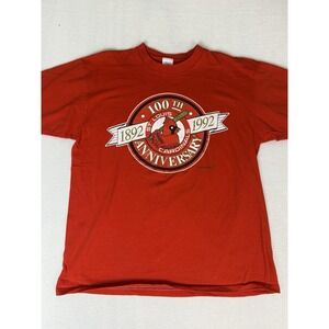Vintage 1992 St Louis Cardinals 100th Anniversary Red Single Stitch Shirt XL